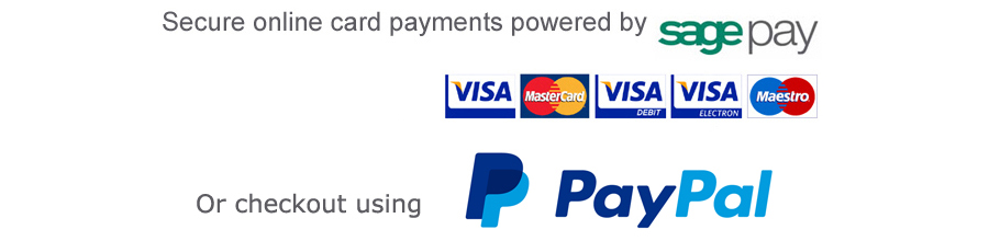 We accept all major credit and debit cards, payments handled securely by Sagepay.